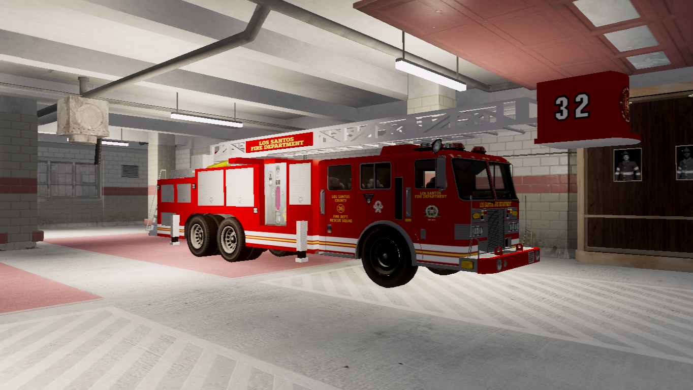 GTA V Firetruck Livery for MTL Ladder Truck. 