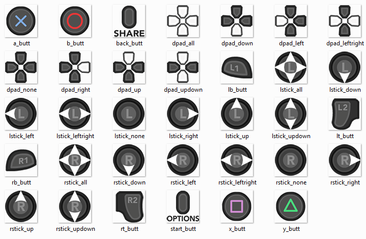 PS4 Gamepad Icons 