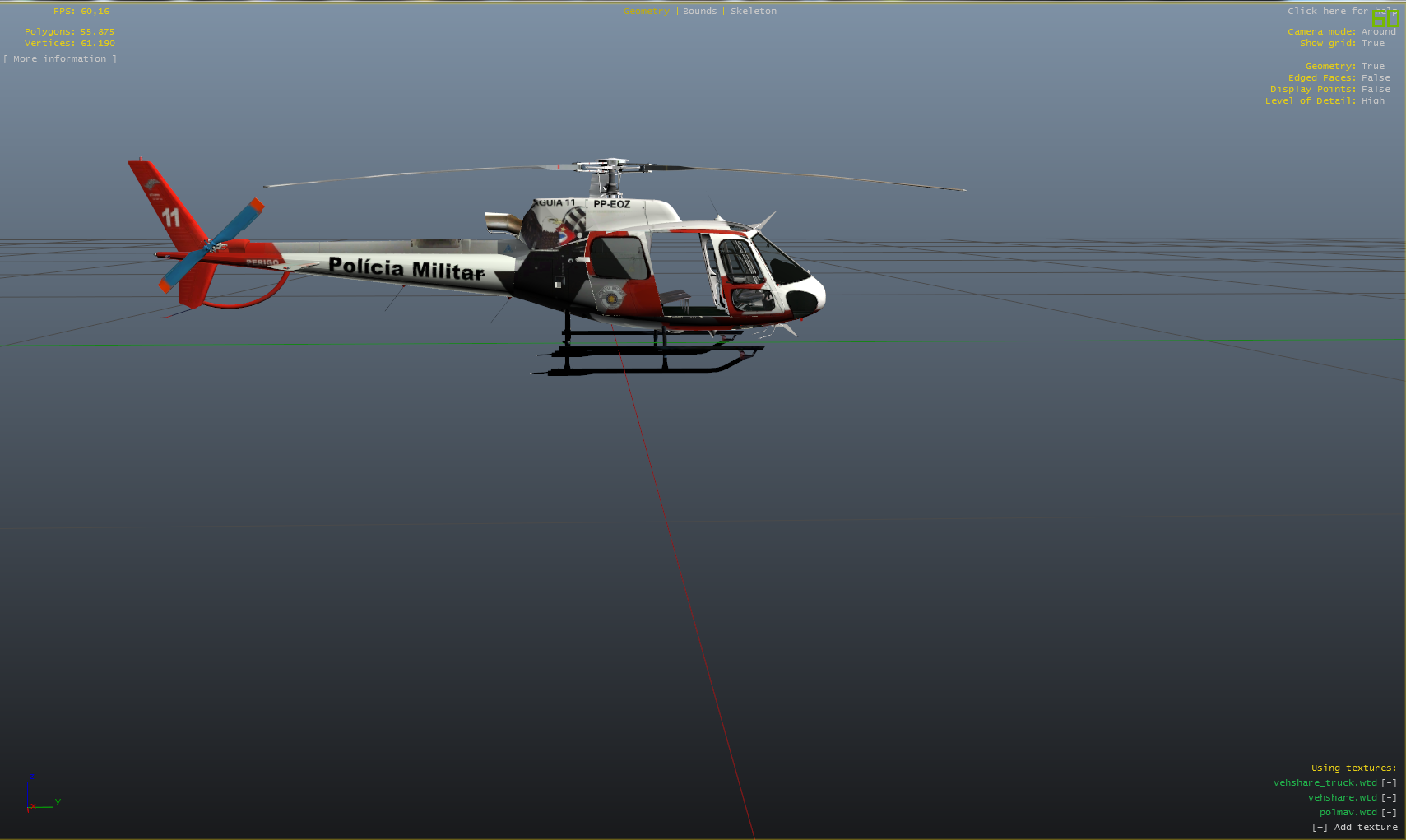 Mods GTA San Andreas: Helicoptero Aguia 11 PMESP