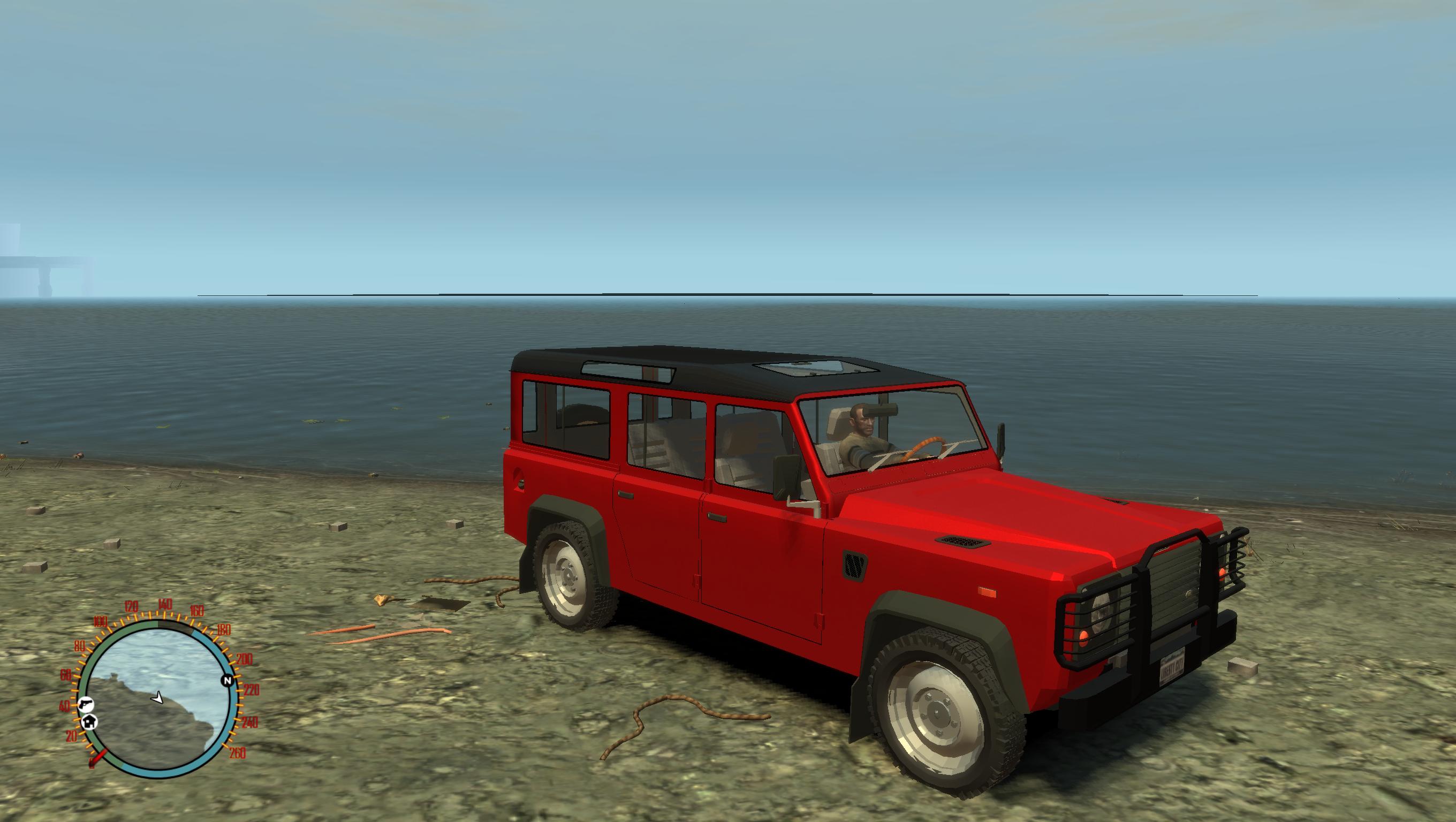 Defender mod. Gta4 Land Rover Series II. Автомобиль в сампе Land Rover Defender. Ленд Ровер Дефендер красный с белой крышей на фоне гор.